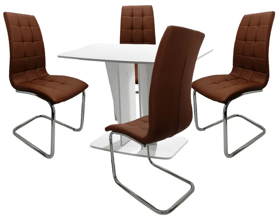 Set Masa Fixa Pal Alb  Si  4 Scaune Bucatarie/Dining Franko Maro