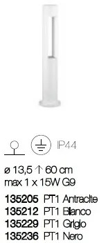Stalp modern de exterior cu protectie IP44 ACQUA PT1 antracit 135205