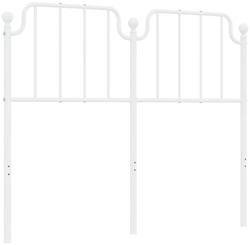 373967 vidaXL Tăblie de pat metalică, alb, 120 cm