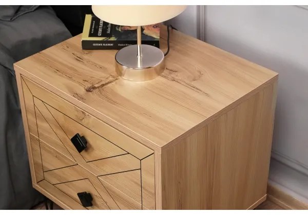 Noptieră LUNA 55x50 cm maro/neagră