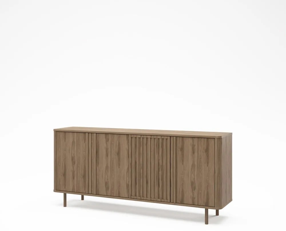 Comodă în culoare naturală cu aspect de lemn de stejar 180x80x40 cm Salma – Marckeric