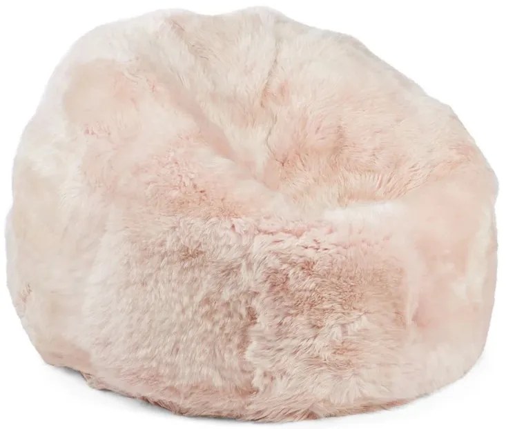 Pouf rotund din 100% blană naturală de oaie din Noua Zeelandă, cu fir lung, D74 × 73 cm, „Candy M”