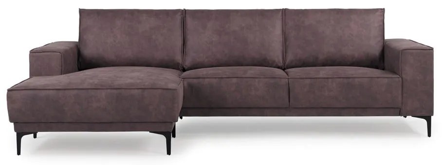 Colțar maro închis cu tapițerie din imitație de piele (colț pe partea stângă ) Copenhagen – Scandic