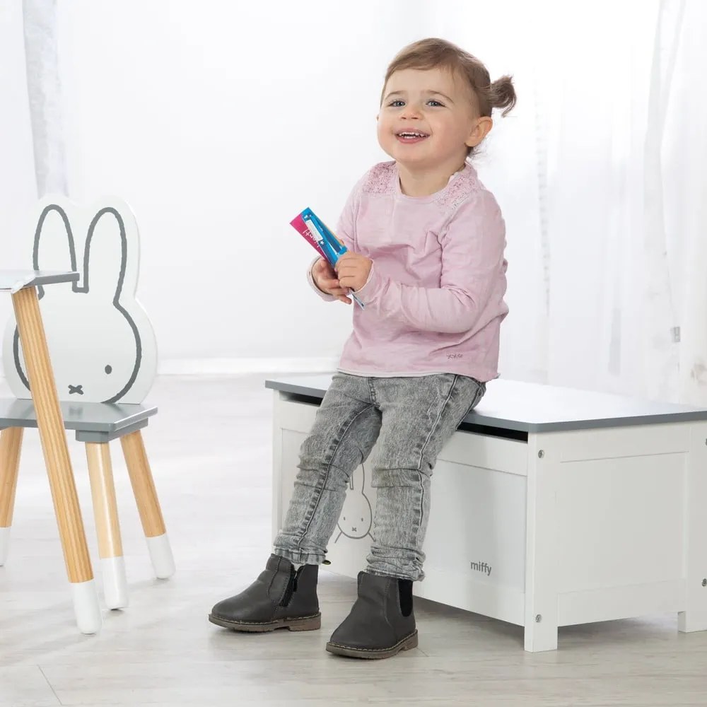 Cutie de depozitare pentru copii albă 60x32x30 cm Miffy – Roba
