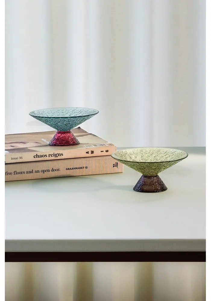 Bol verde/maro pentru fructe din sticlă ø 15 cm Bonbon – Hübsch