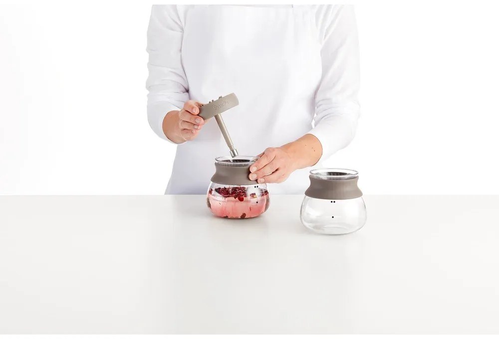 Ceainic maro deschis cu filtru din sticlă 500 ml – Lékué