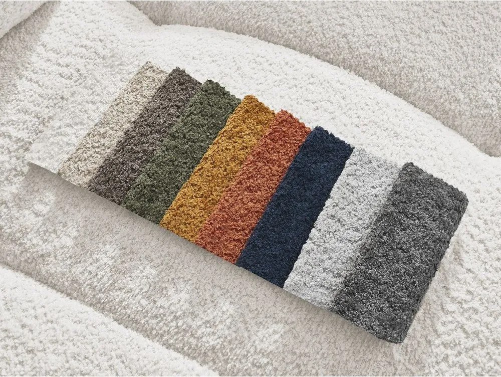 Colțar alb extensibil/cu spațiu de depozitare cu tapițerie din țesătură bouclé (cu colț pe partea dreaptă/cu șezlong) Roxelane – Bobochic Paris