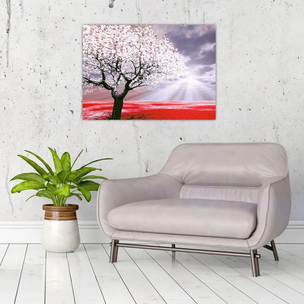 Tablou cu pomul roșu (70x50 cm)