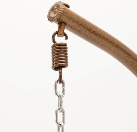 Scaun suspendat maro deschis TROPIKAL cu suport.