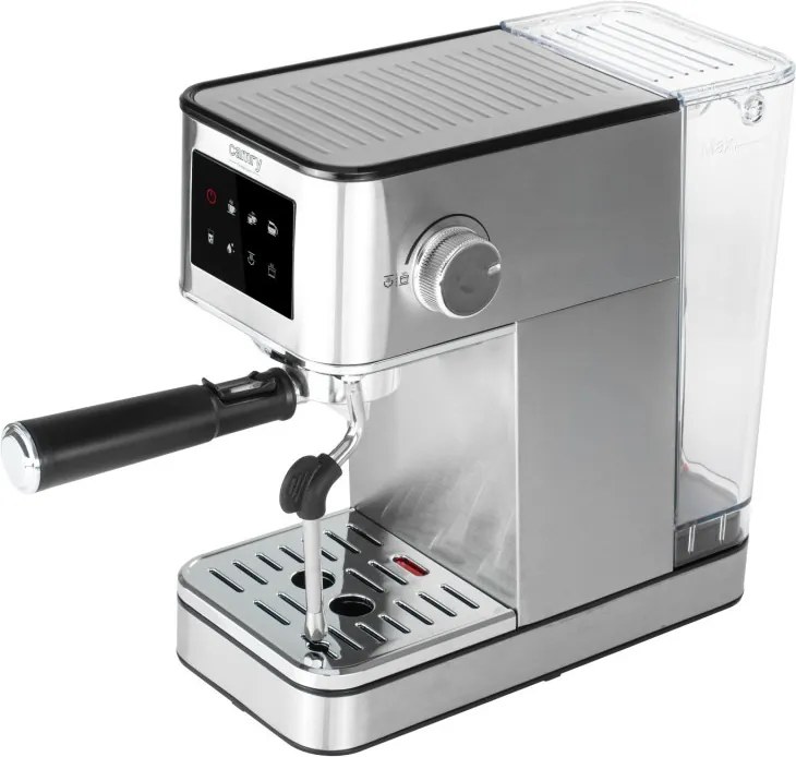 Aparat de espresso 7-în-1 Camry CR 4389, 1200 W, 20 bar, 1,7 l, control PID, panou LCD tactil, încălzire cești, extracție la rece, oțel inoxidabil