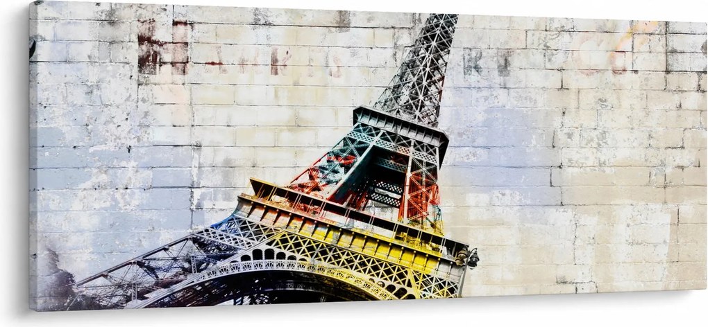 Tablou - Arta digitală a Turnului Eiffel (120x50 cm)
