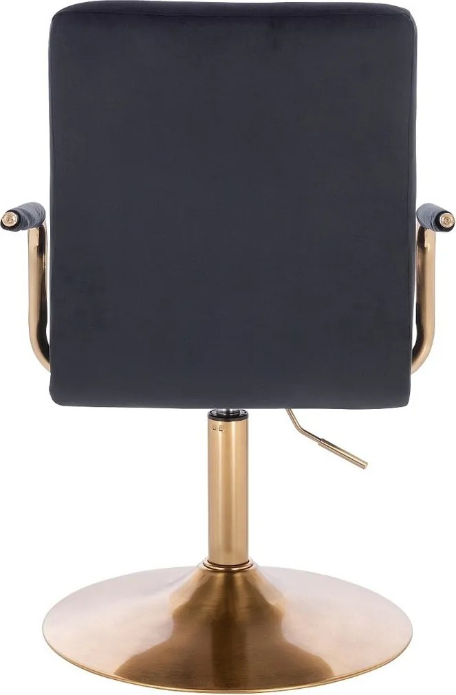 HC1015NP Scaun Neagră Catifea cu Bază Aurie