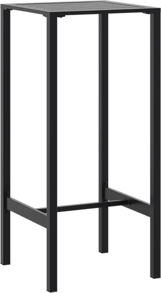 vidaXL Masă de bar, negru, 50x50x110 cm, oțel vopsit electrostatic