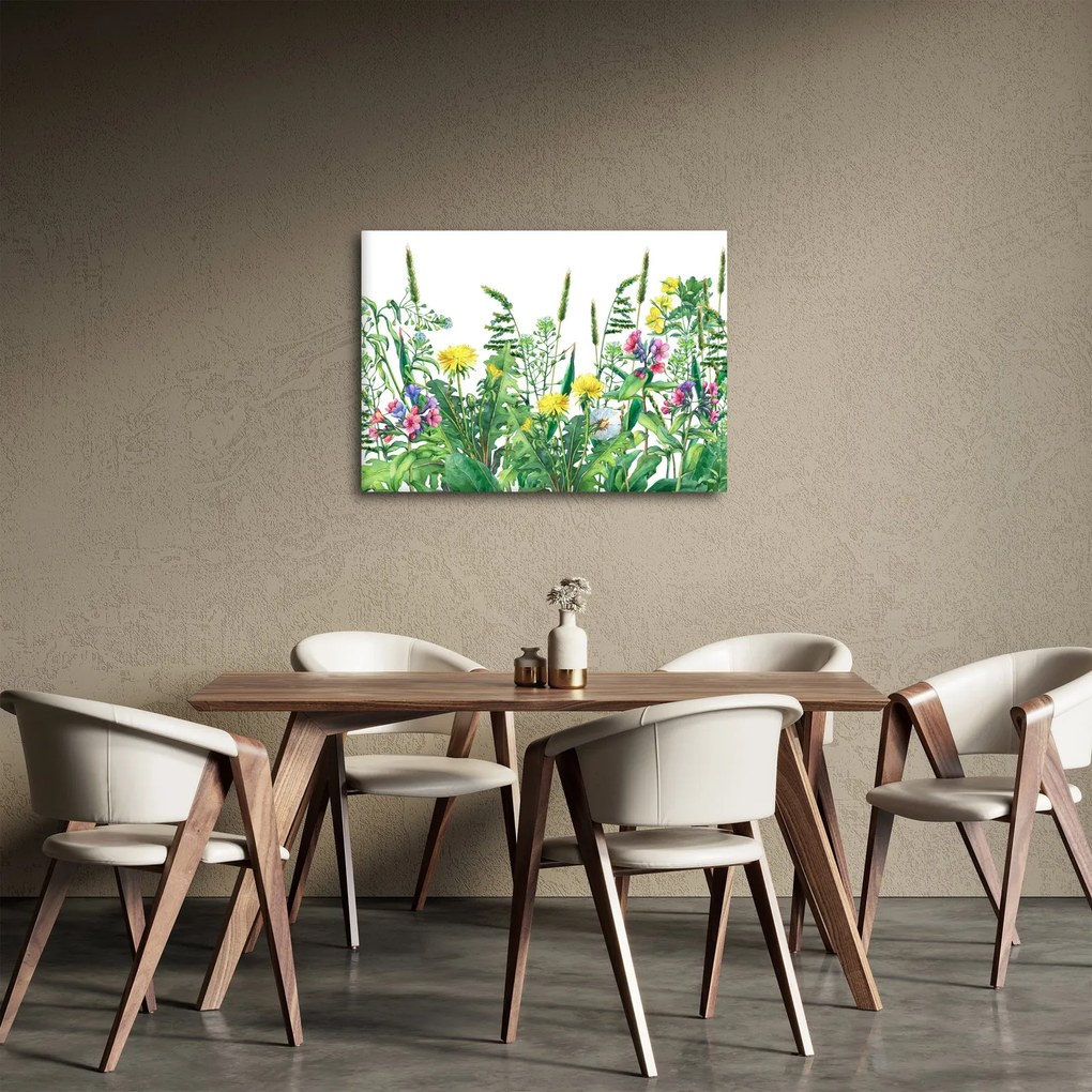 Tablou - Flori de pajiște pictate (70x50 cm)