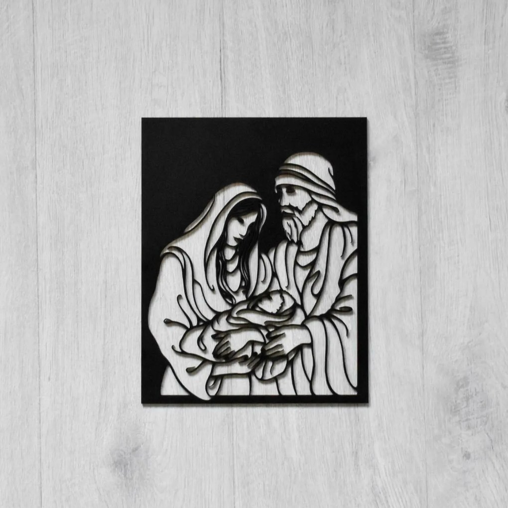 DUBLEZ | Tablou din lemn - Sfânta Familie