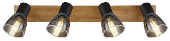 Spot CLAUDE 4xE14/40W/230V negru/lemn Globo 54307-4W