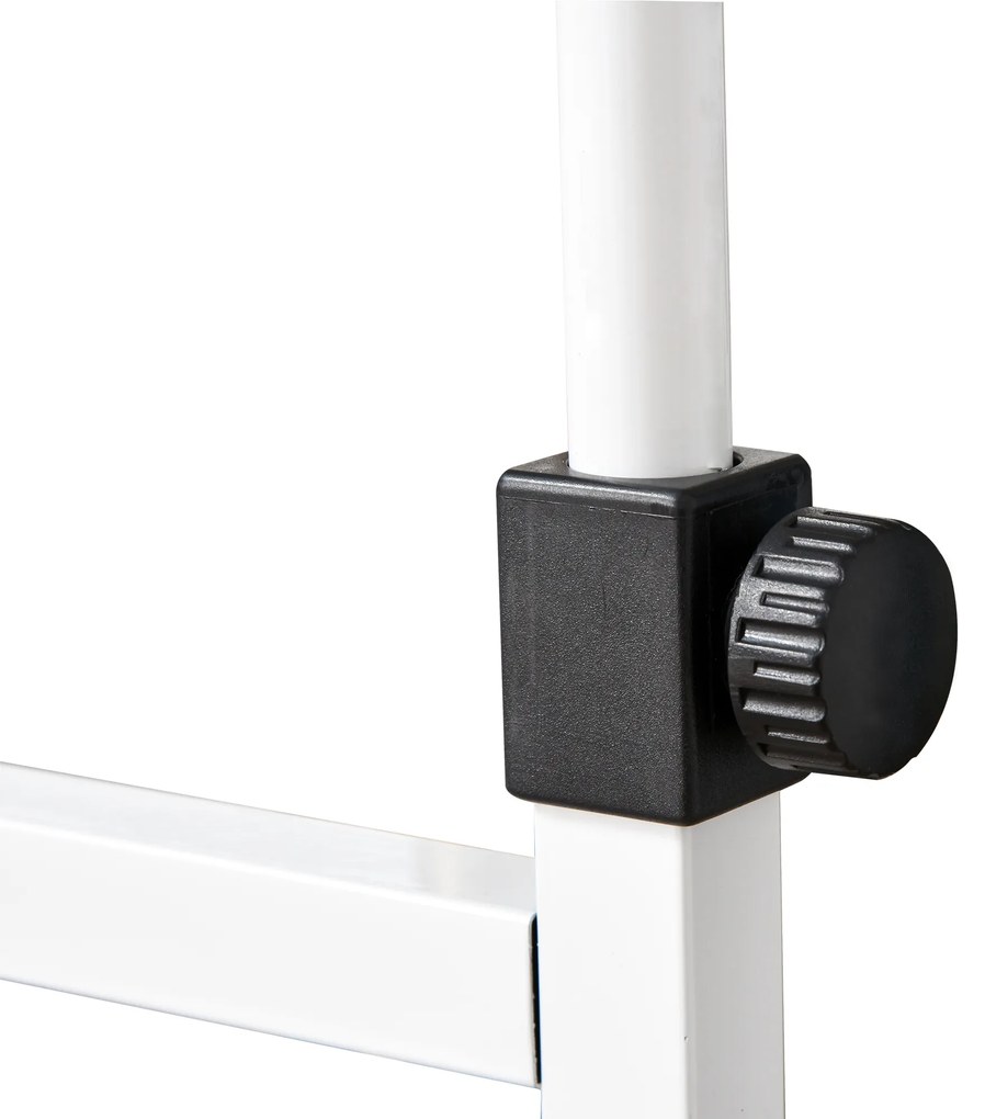 HOMCOM Masa auxiliară Masa rulantă Masa de pat pentru Laptop Înălțime reglabilă - 2 rafturi integrate - cadru metalic Alb | Aosom Romania