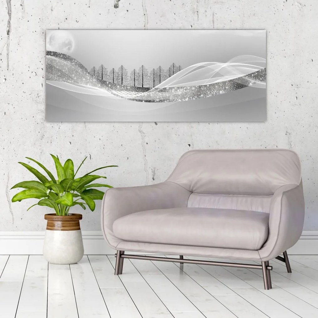 Tablou - Peisaj argintiu (120x50 cm)