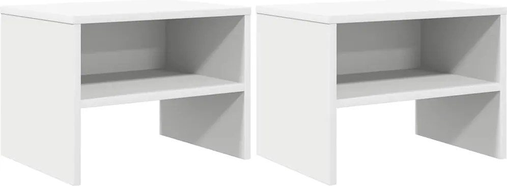 vidaXL Noptiere, 2 buc., alb, 40x30x30 cm, lemn prelucrat