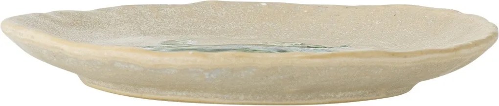 Set 4 farfurii rotunde mici din ceramică cu crab verde pictat, D13×H1,5 cm, „Hadden"