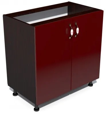 Corp inferior 80 cu 2 usi Zebra MDF rosu simplu