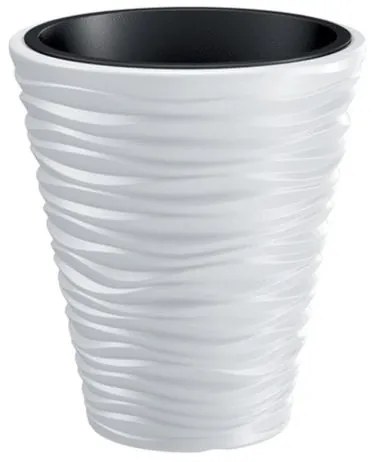 Ghiveci decorativ de flori, rotund, alb, 34.5x38.5 cm, Sand