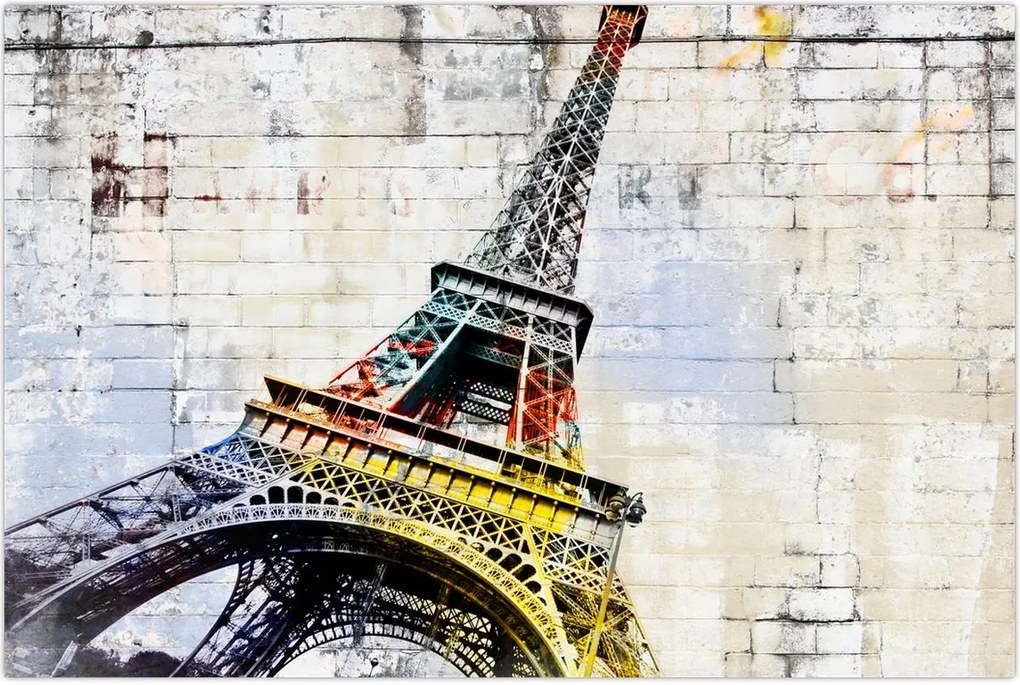 Tablou - Arta digitală a Turnului Eiffel (90x60 cm)