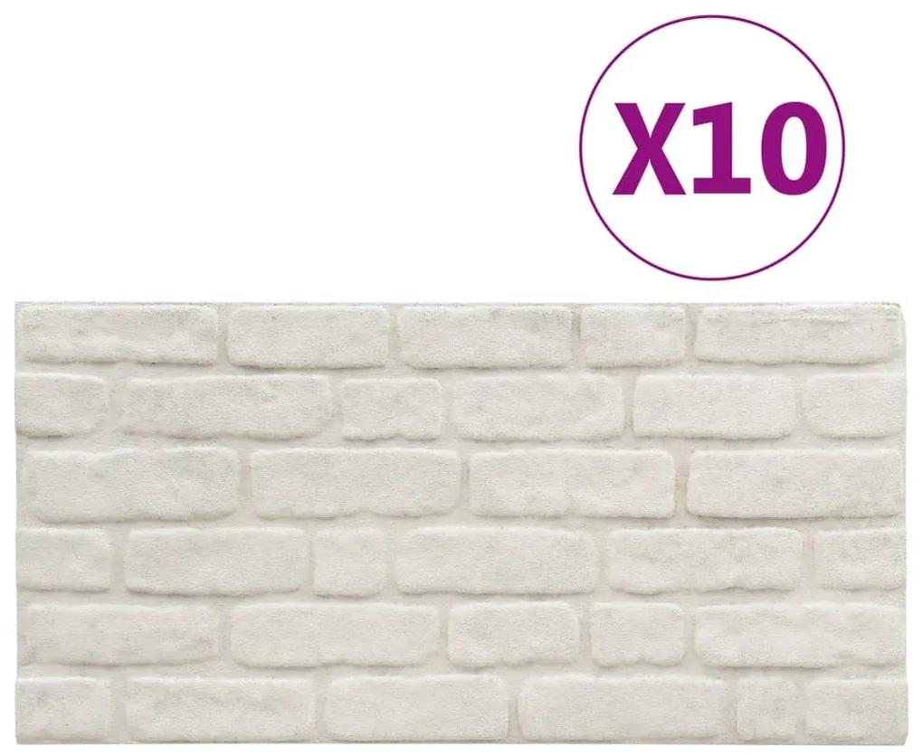 Panouri de perete 3D, model caramida, alb, 10 buc., EPS 10, Alb