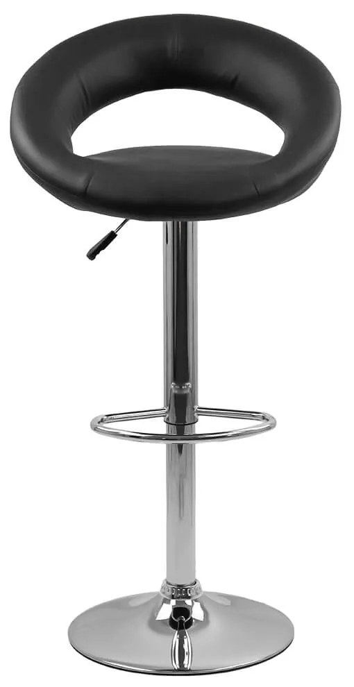 Scaun bar negru ABS 151 din piele sintetică cu suport picioare si aspect contemporan