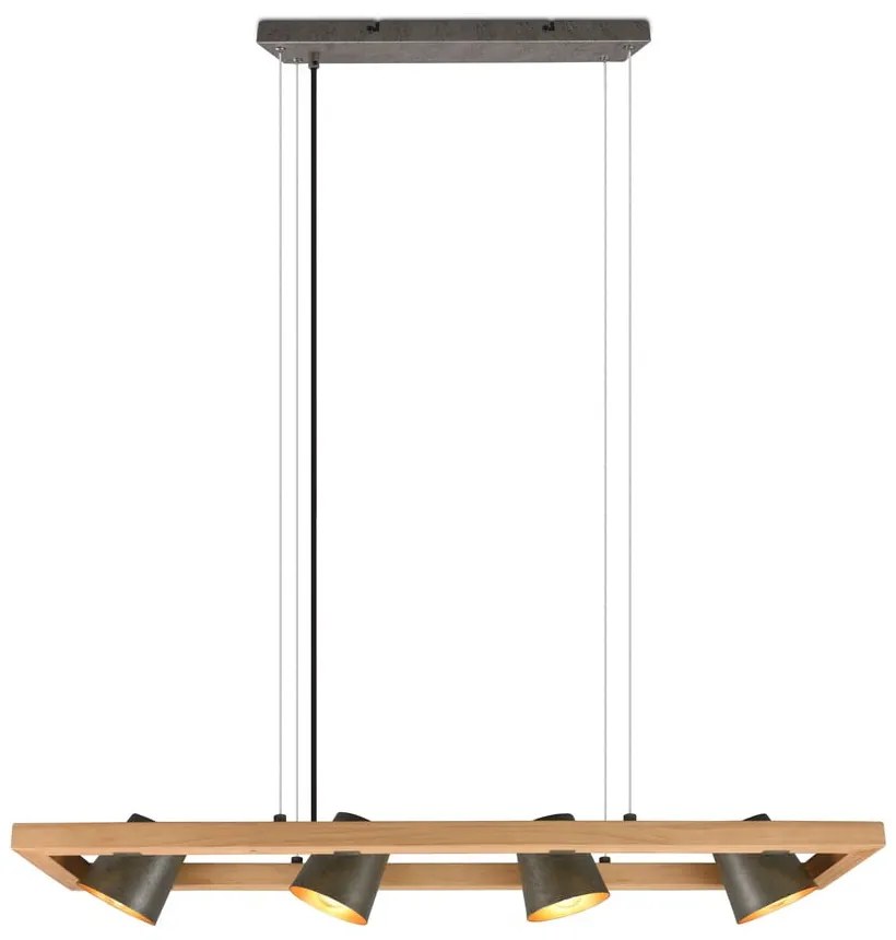 Lustră gri/în culoare naturală Bell – Trio