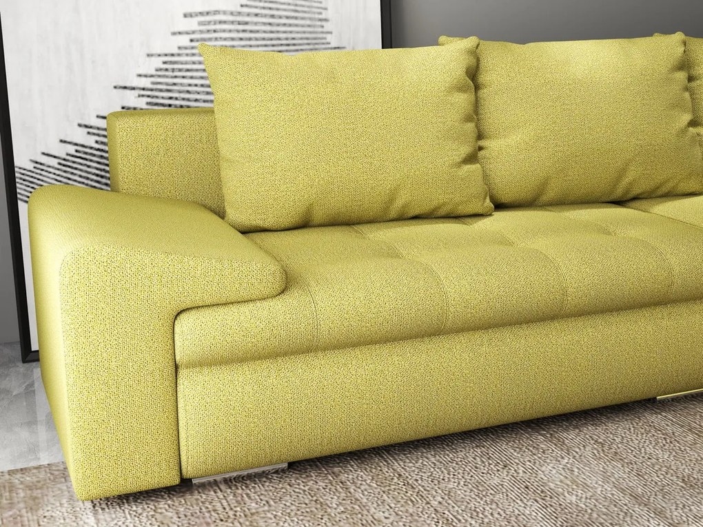 Colțar extensibil dumonde cu ladă de depozitare si sezut confortabil din spuma high-density, Leonardo Enjoy Verde 260x185 cm II