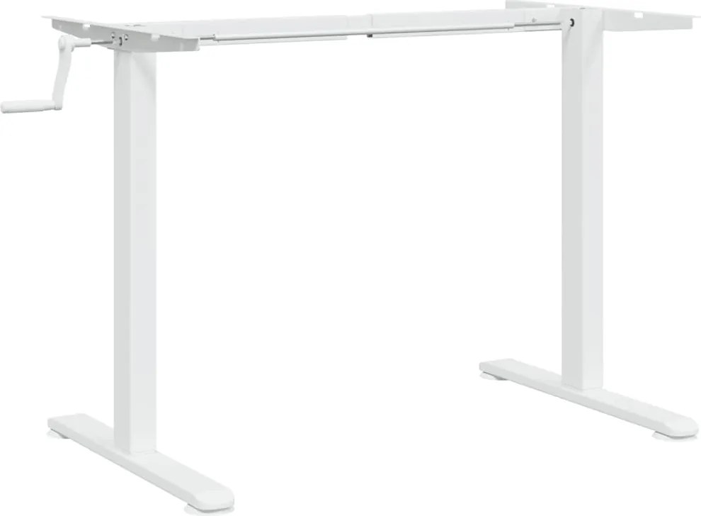 vidaXL Cadru birou de sine stătător alb, (94-135)x60x(70-114) cm, oțel