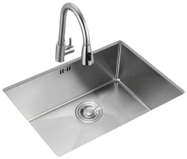 Chiuveta Bucatarie Profesionala , Incorporata in blat, Inox,HM INOX SATIN, 75X45 CM