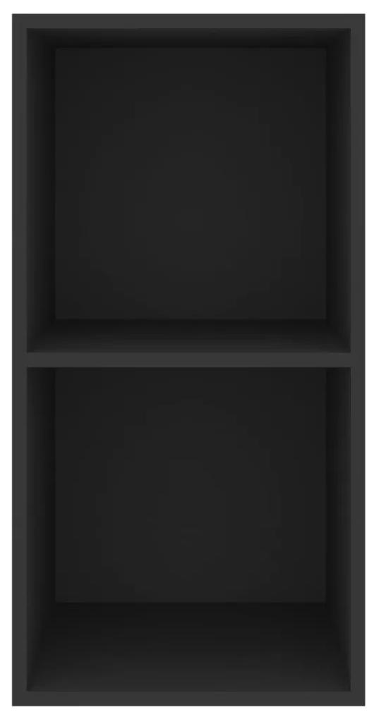 Dulap TV montat pe perete, negru, 37x37x72 cm, PAL 1, Negru, 37 x 37 x 72 cm