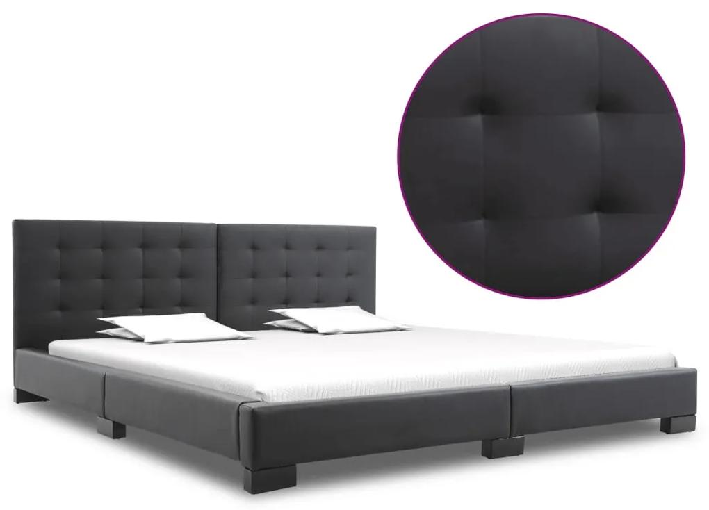 280631 vidaXL Cadru de pat, negru, 200 x 180 cm, piele artificială