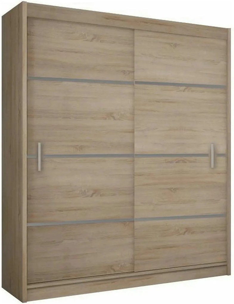 Dressing MERINA, stejar sonoma/gri, PAL melaminat, cu 2 usi, 203x60x21