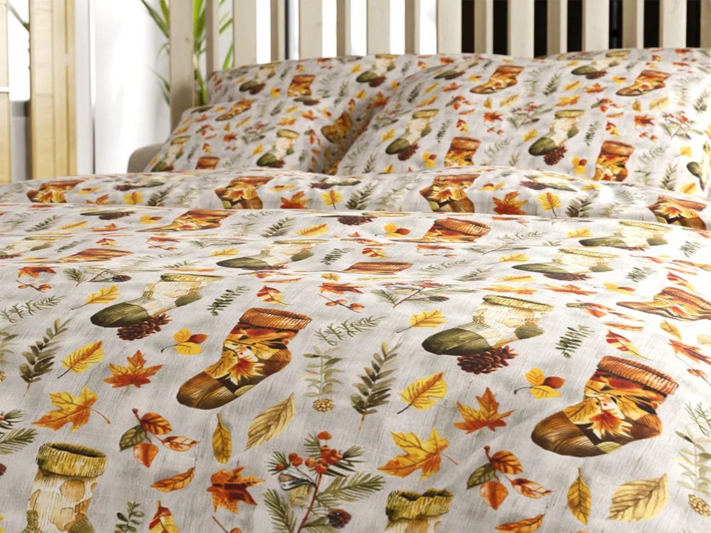 Lenjerie de pat din bumbac AUTUMN SOCKS colorata Dimensiune lenjerie de pat: 2 buc 70 x 90 cm | 200 x 220 cm
