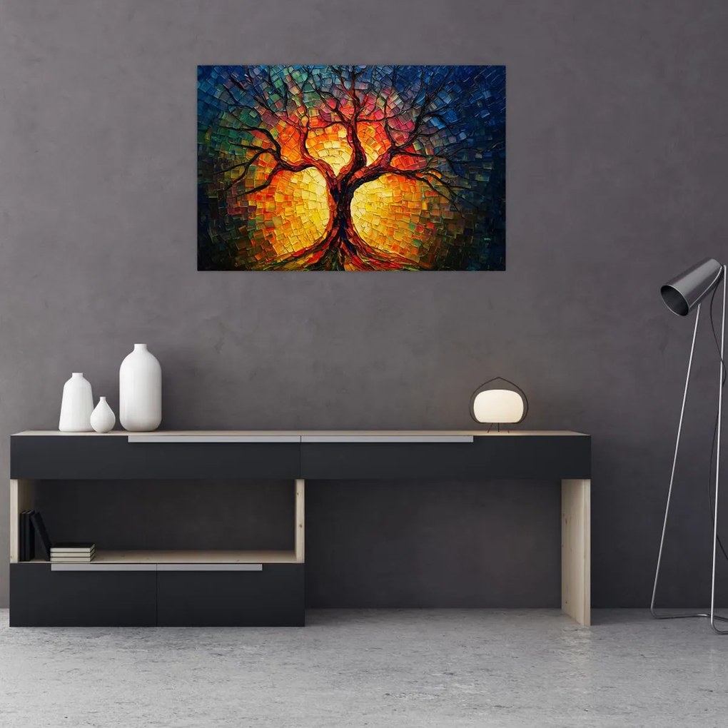 Tablou - Arborele vieții în mozaic (90x60 cm)