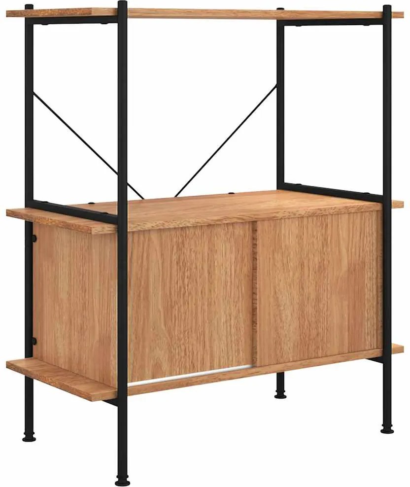 vidaXL Unitate rafturi cu 3 niveluri și dulap, 80x40x92 cm, oțel/ lemn