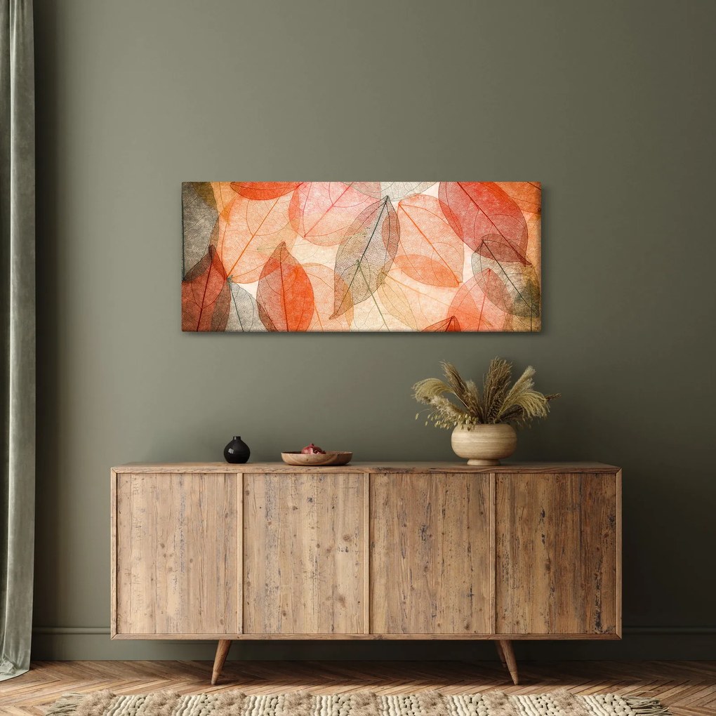 Tablou cu frunzele de toamnă pictate (120x50 cm)