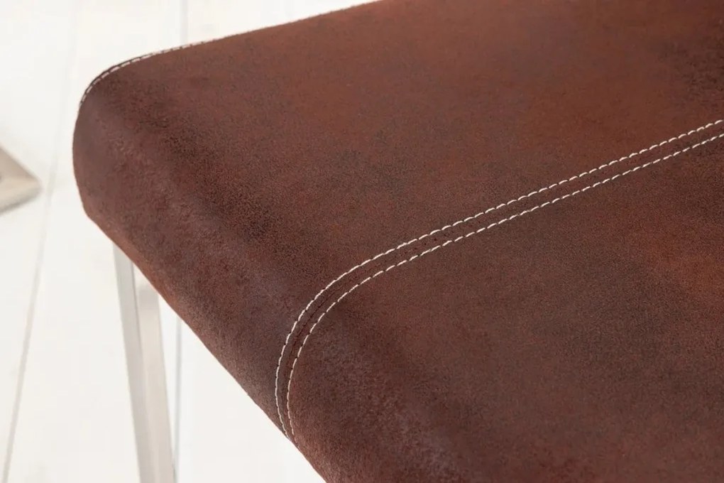 Set de 2 scaune, Otel, Microfibra, Maro Cafeniu, SAMSON