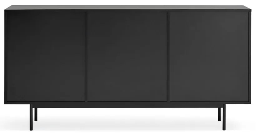 Comodă neagră/în culoare naturală joasă cu aspect de lemn de stejar 159x80 cm Sierra – Teulat