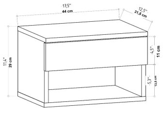 Noptieră VETRA antracit