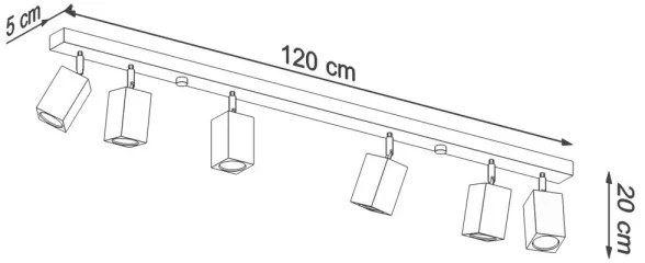 Spot KEKE 6xGU10/40W/230V stejar Sollux SL.1039