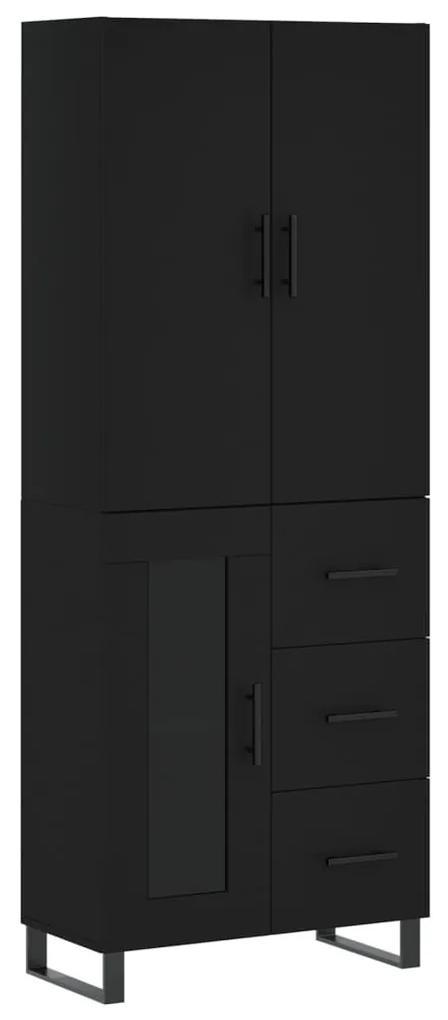 3195980 vidaXL Dulap înalt, negru, 69,5x34x180 cm, lemn compozit