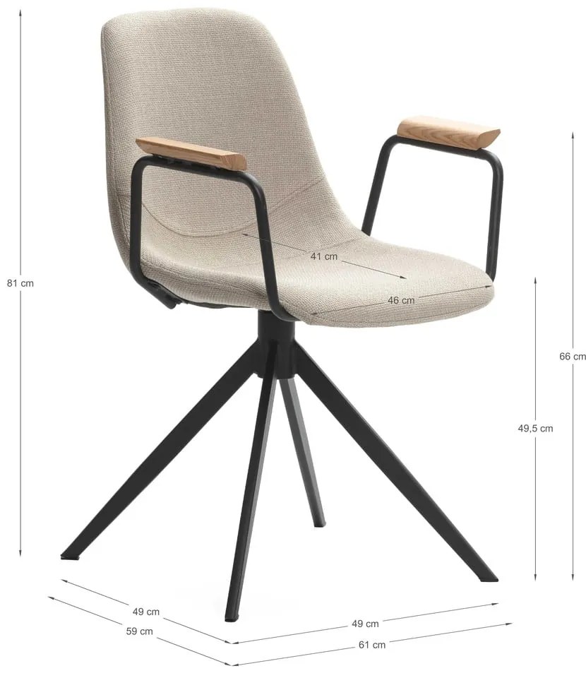 Scaune de dining bej 2 buc. Tali – Marckeric