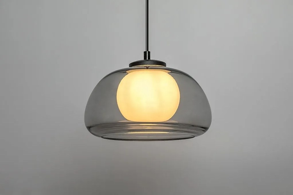 Lustra suspendata sticla fumurie Elowen