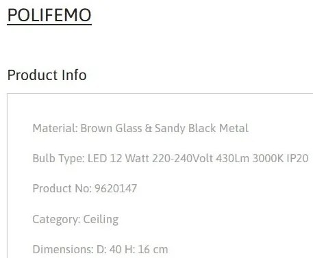 Plafoniera LED design modern POLIFEMO maro, 40cm