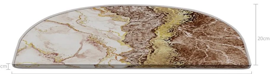 Covorașe pentru scări crem-maro deschis 16 buc. 20x65 cm Golden Marble – Vitaus