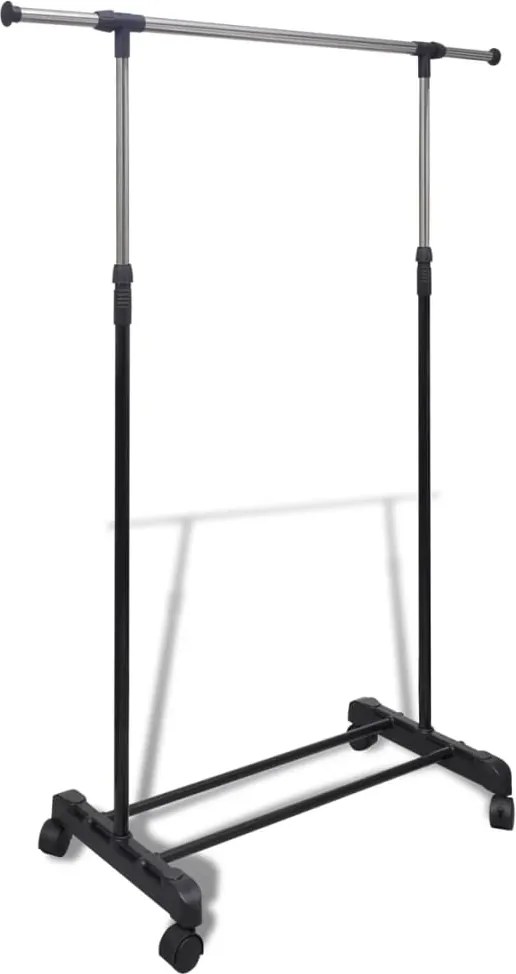vidaXL Cuier de haine reglabil, 4 roți, 1 bară suspendată